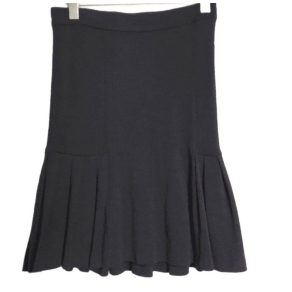 Diane Von Furstenberg Merlo Wool  Black Knit Lightweight Relaxed Career Skirt 4